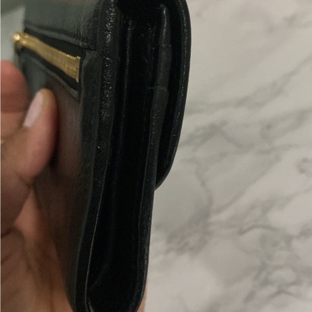 Chloe Black Leather Wallet with Gold Accents - Picture 7 of 8